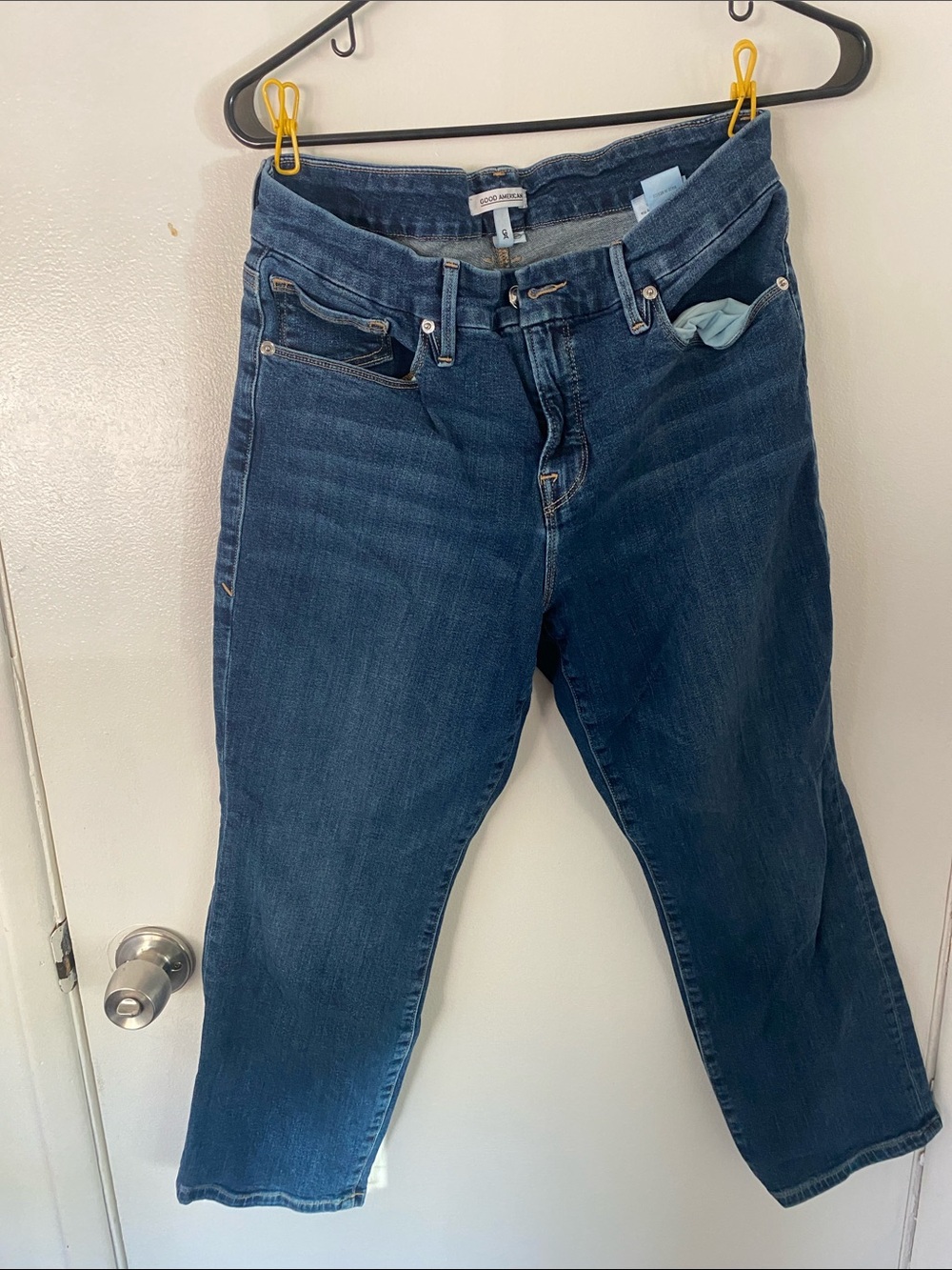 Good American Dark Blue Straight-Leg Jeans
